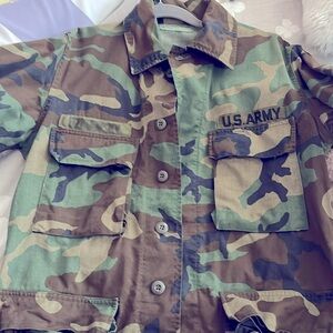 Camo Army Button Down Jacket unisex